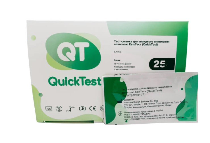 Тест-смужка для швидкого виявлення алкоголю КвікТест (QuickTest)